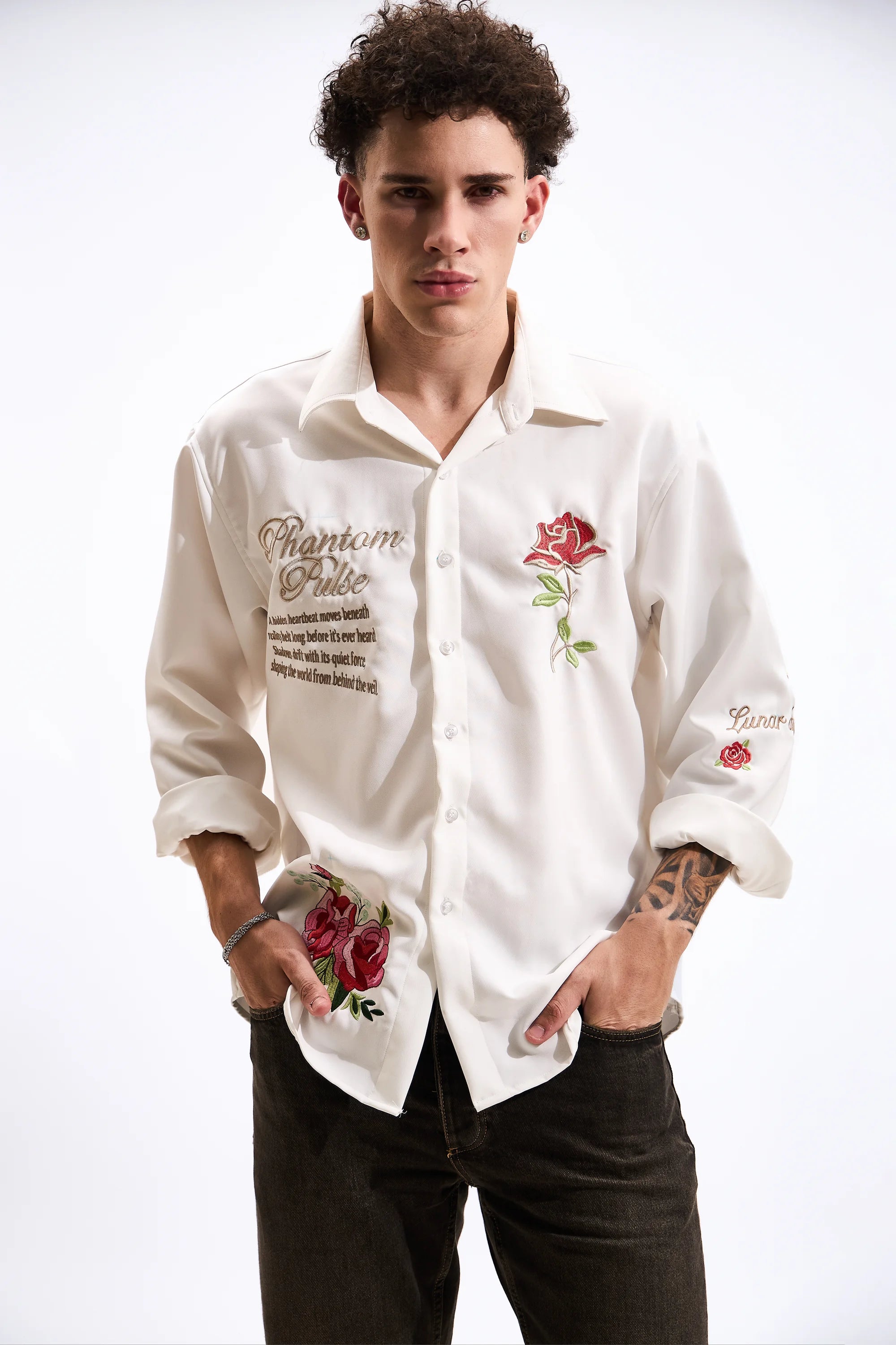 The Phantom Embroidered White Shirt - Image 1